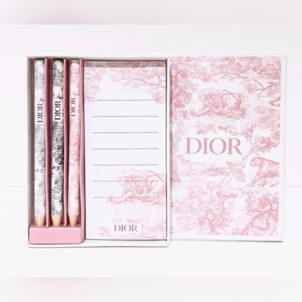 NEW Dior Stationery Set - Pink Toile de Jouy Print